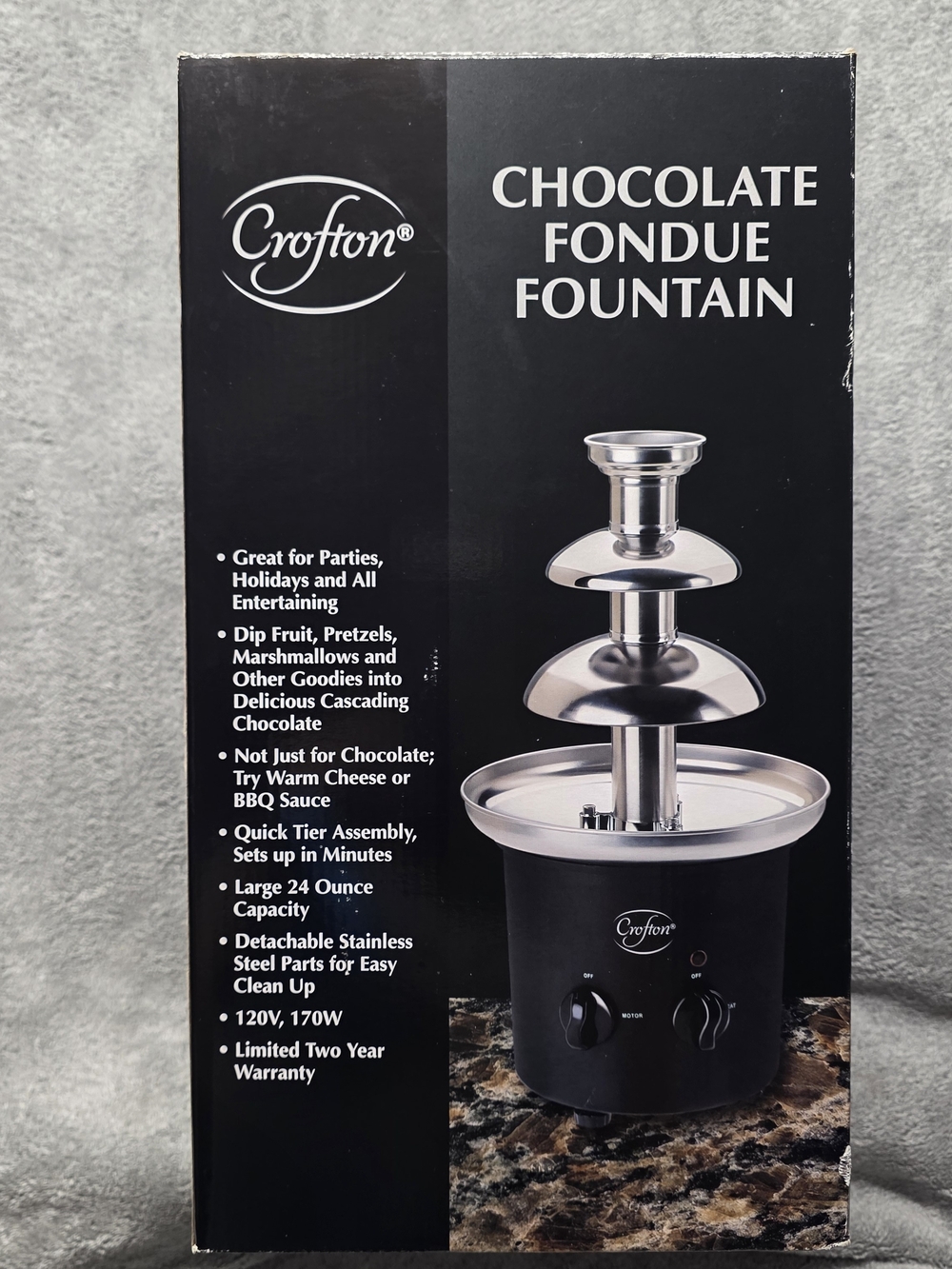 Crofton Black Chocolate Fondue Fountain